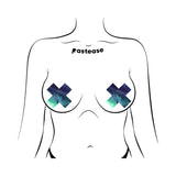 Pastease Plus X Opal Iridescent Cross Nipple Pasties