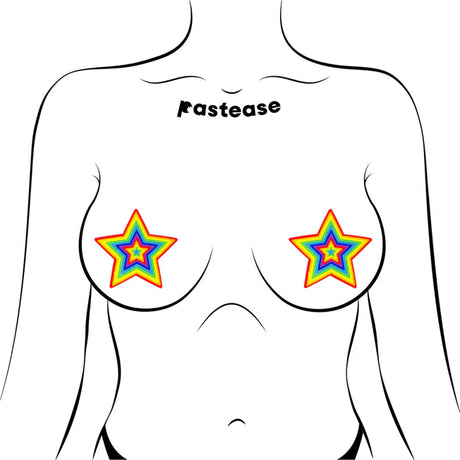 Glitter Rainbow Star Pasties