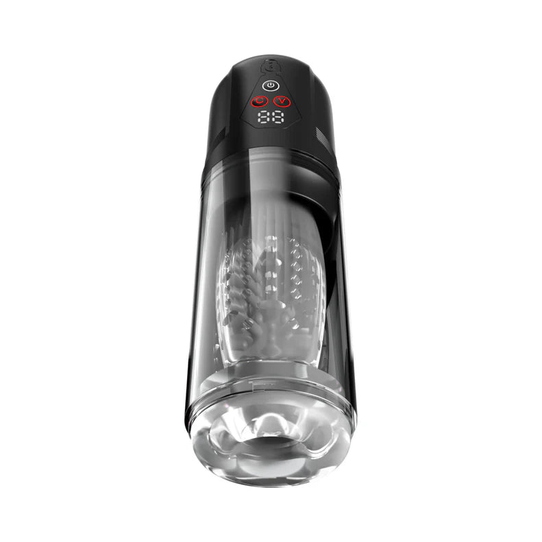 black auto stroker with clear sleeve so you can see yourself inside it while being used