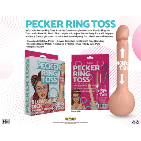 Inflatable Pecker Ring Toss - 3 Feet