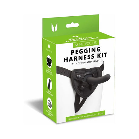 Black Pegging Harness Kit with 5 inch silicone dildo