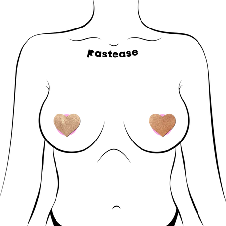 Pastease Petites Liquid Hearts Pasties in Rose Gold - 2-Pack