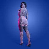 Glow Metamorphic Pink Bodystocking  - Queen Size