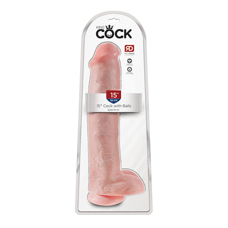 King Cock 15 in. Realistic Dildo - All Colors