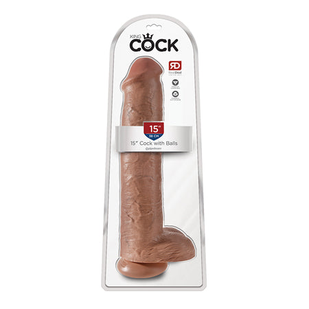 King Cock 15 in. Realistic Dildo - All Colors