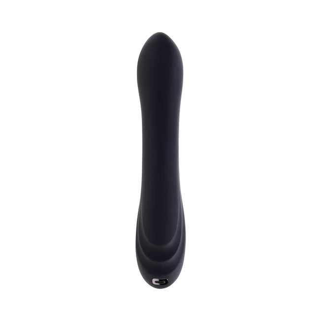 Playboy Aureus Black Rabbit Tickler Vibrator. USB Rechargeable Dual Stimulator Vibrator in Black. G-Spot tickler dual stimulator by Playboy