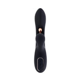 Playboy Aureus Black Rabbit Tickler Vibrator. USB Rechargeable Dual Stimulator Vibrator in Black. G-Spot tickler dual stimulator by Playboy