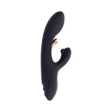 Playboy Aureus Black Rabbit Tickler Vibrator. USB Rechargeable Dual Stimulator Vibrator in Black. G-Spot tickler dual stimulator by Playboy