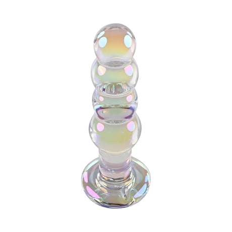 Playboy Jewels Glass Beads Butt Plug - Iridescent