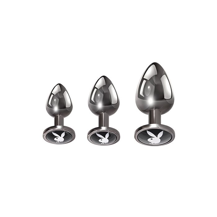 Playboy Pleasure 3 Ways Metal Butt Plug Set