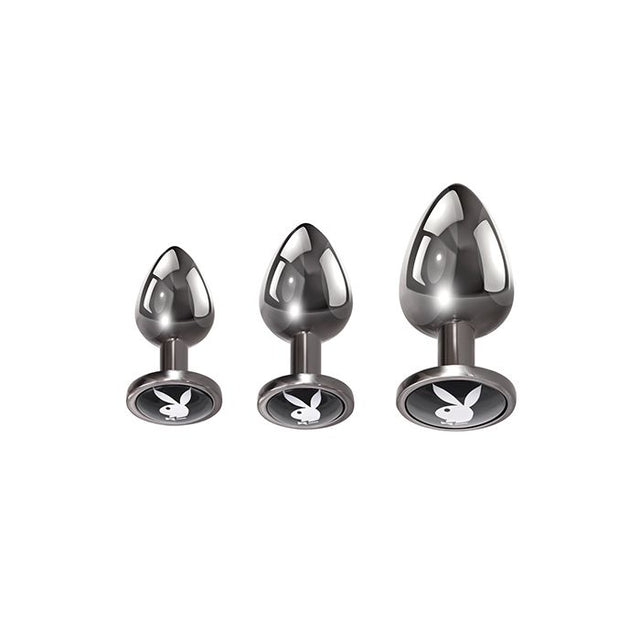 Playboy Pleasure 3 Ways Metal Butt Plug Set