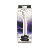 Pleasure Crystals Glass Dildo With Silicone Base 7in