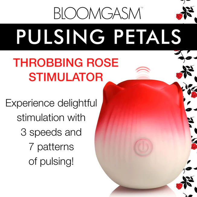 Pulsing Petals Throbbing Rose Stimulator Red/White