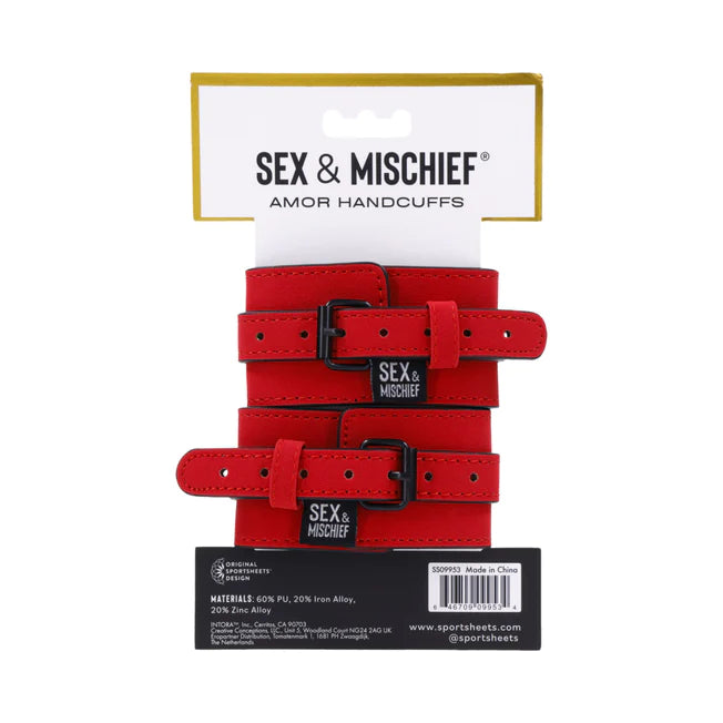 Sex & Mischief Amor Handcuffs - Red