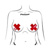 Red Leather Cross Pasties