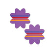 purple petal pasties with retro stripes