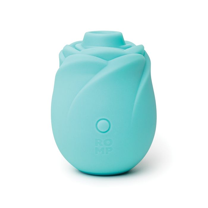 Turquoise clitoral rose toy stimulator that glows in the dark