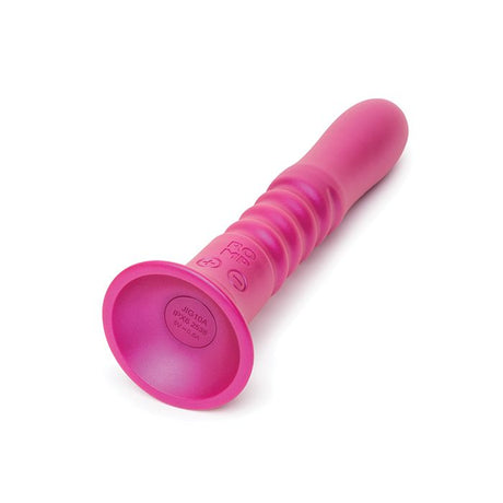 romp jiggle pink thrusting silicone usb rechargeable vibrator with a suction cup