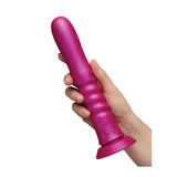 romp jiggle pink thrusting silicone usb rechargeable vibrator with a suction cup