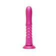 romp jiggle pink thrusting silicone vibrator with a suction cup