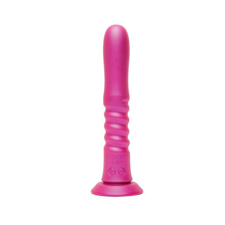 romp jiggle pink thrusting silicone vibrator with a suction cup