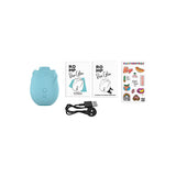Turquoise clitoral rose toy stimulator that glows in the dark