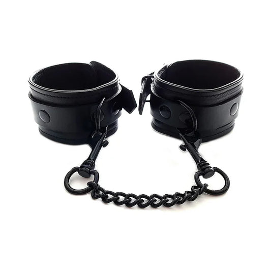Rouge Black Leather Ankle Cuffs