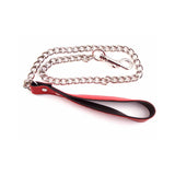 Rouge Red Leather Leash with Chain