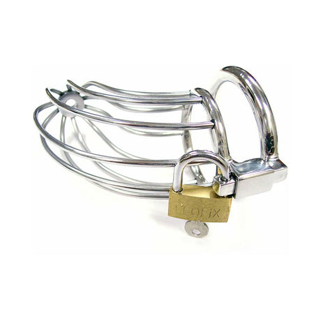 Stainless Steel 4.5in Chastity Cock Cage with Padlock