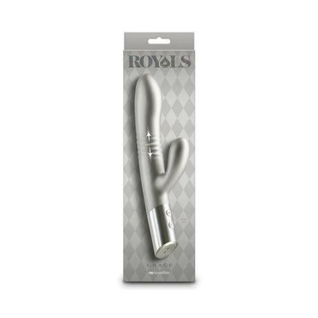 Royals Grace Thrusting Dual Stimulator - Metallic Champagne