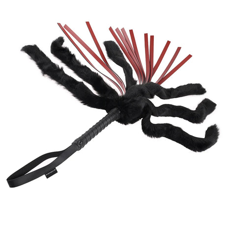 Black and Red Saffron Faux Fur Flogger