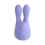 Purple silicone rabbit-shaped massager with vibrating fingers