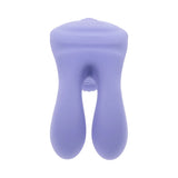 Purple silicone rabbit-shaped massager with vibrating fingers