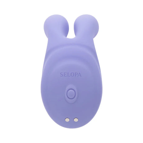 Purple silicone rabbit-shaped massager with vibrating fingers