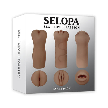 Selopa Party Pack Strokers 3 Pack - Light -Tan