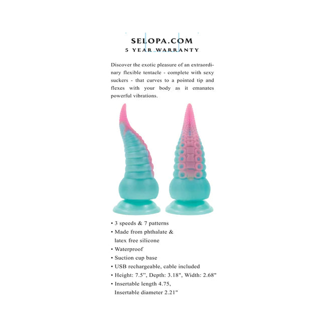 Stuck On You Vibrating Silicone Tentacle Dildo