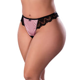 Sensual Desires Crotchless Mauve Satin Thong - All Sizes