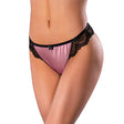 Sensual Desires Crotchless Mauve Satin Thong - All Sizes