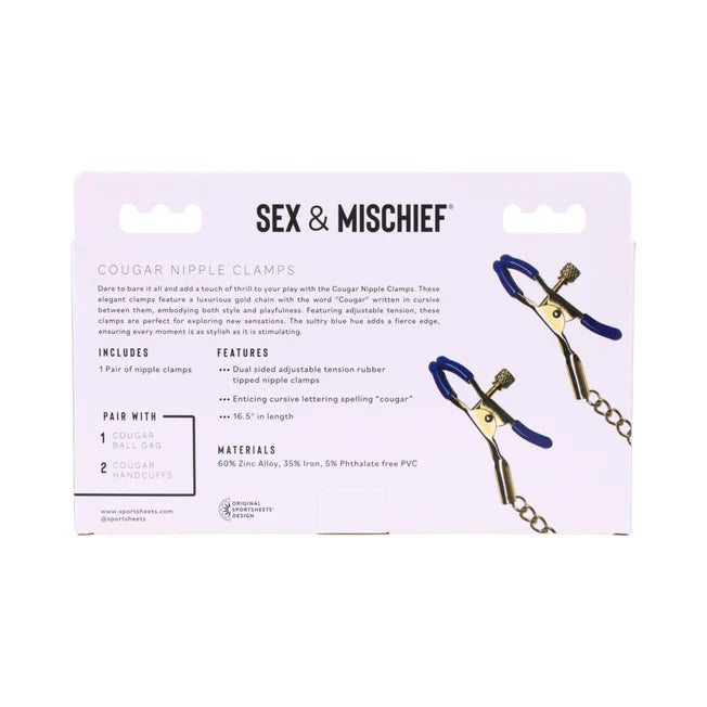 Sex & Mischief Cougar Chained Nipple Clamps