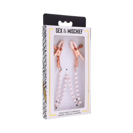Sex & Mischief Peaches 'n CreaMe Pearl Nipple Clamps
