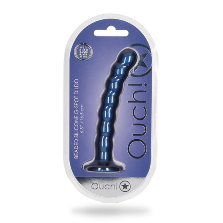 Ouch! Beaded Silicone 6.5 in. G-Spot Dildo - All Colors