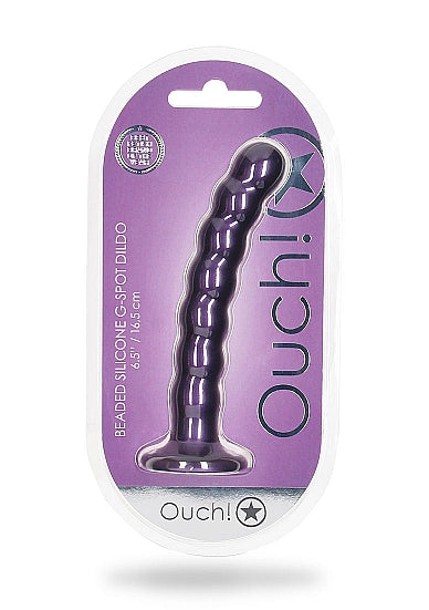 Ouch! Beaded Silicone 6.5 in. G-Spot Dildo - All Colors