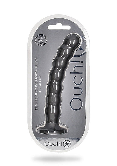 Ouch! Beaded Silicone 8 in. G-Spot Dildo - All Colors