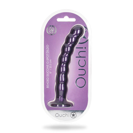 Ouch! Beaded Silicone 8 in. G-Spot Dildo - All Colors