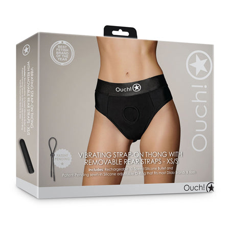 Vibrating Strap-on Thong with Removable Rear Straps - All Sizes