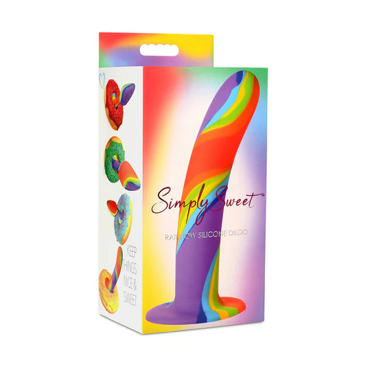 Simply Sweet Rainbow Curved Silicone 6.5 inch Dildo