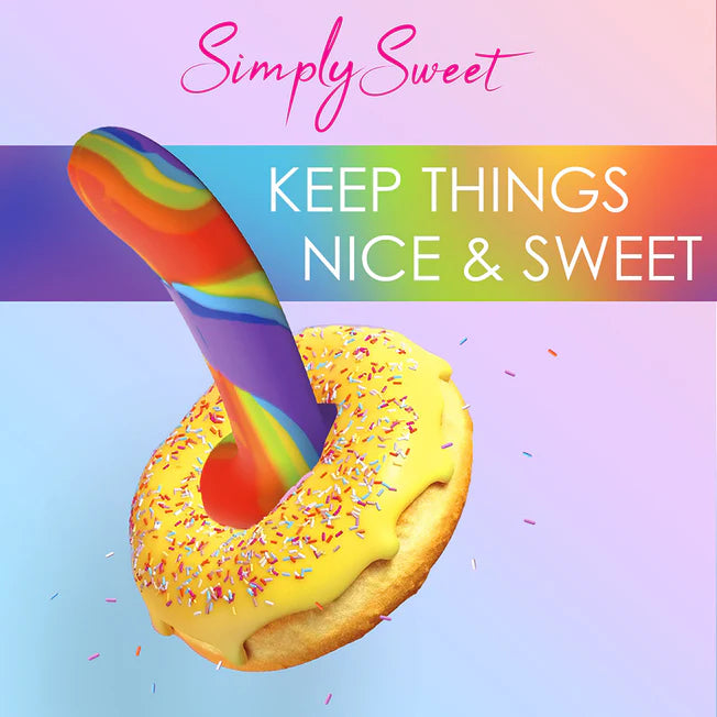 Simply Sweet Rainbow Curved Silicone 6.5 inch Dildo