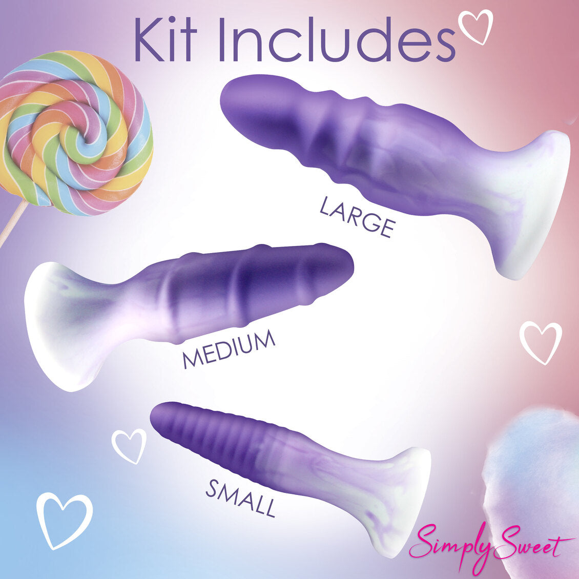 Simply Sweet Silicone Butt Plug Set - All Colors