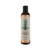 an 8.5 ounce bottom of sliquid cedar mint massage oil