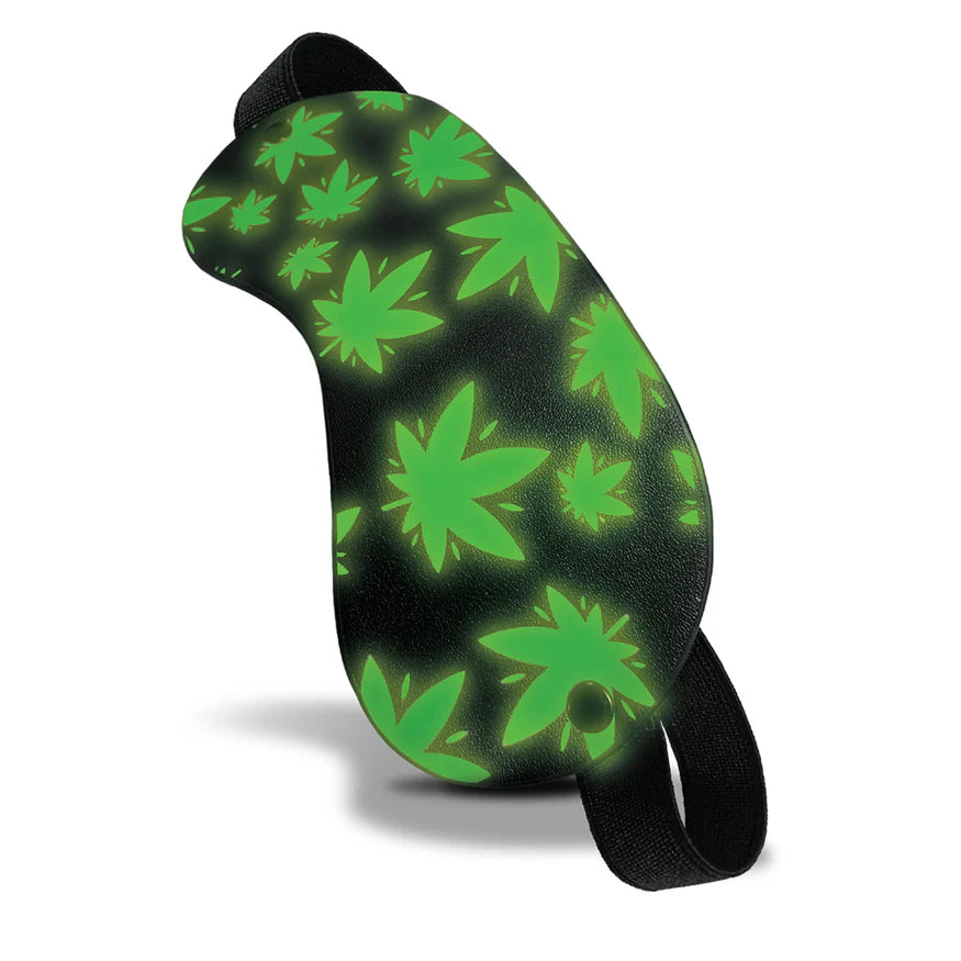 Stoner Vibes Glow In The Dark Marijuana Leaf Blindfold